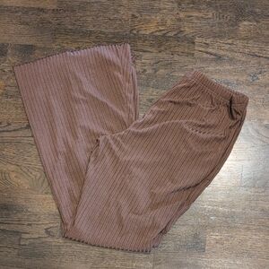SHEIN Ribbed Brown Casual Pants